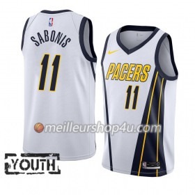 Maillot Basket Enfant Indiana Pacers Domantas Sabonis 11 2018-19 Nike Blanc Swingman
